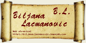 Biljana Lacmanović vizit kartica